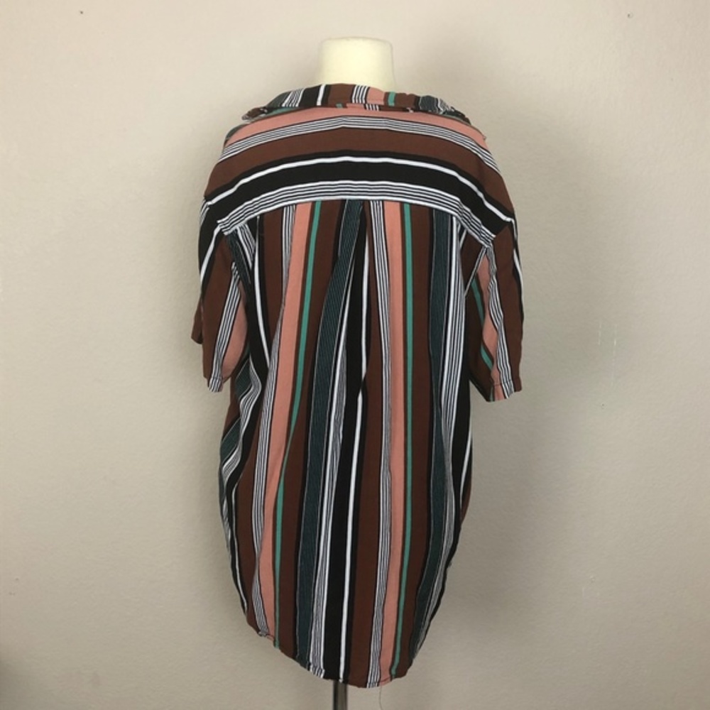 SHEIN Striped Button Down Shirt Tee Top ((Small)) - Picture 3 of 7